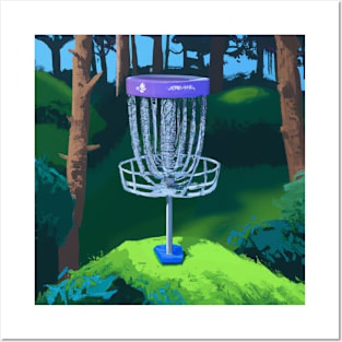 Disc Golf in a Wooded Area Posters and Art